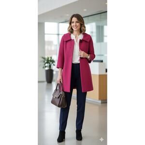 Classiques Entier Atelier virgin wool pink coat size XL